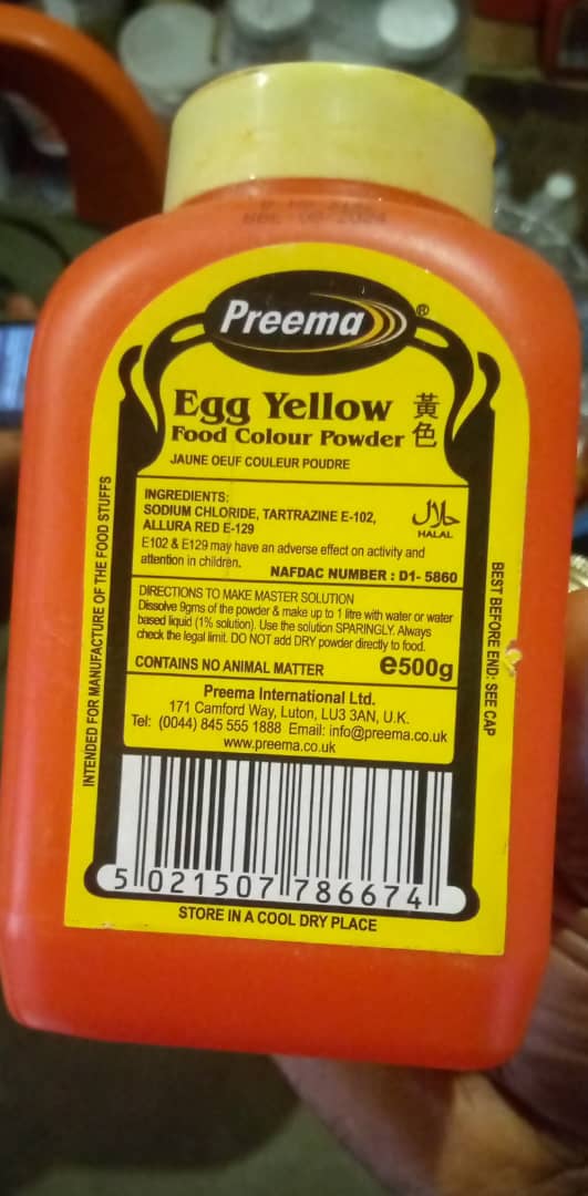 Preema egg yellow food colour powder (500g)